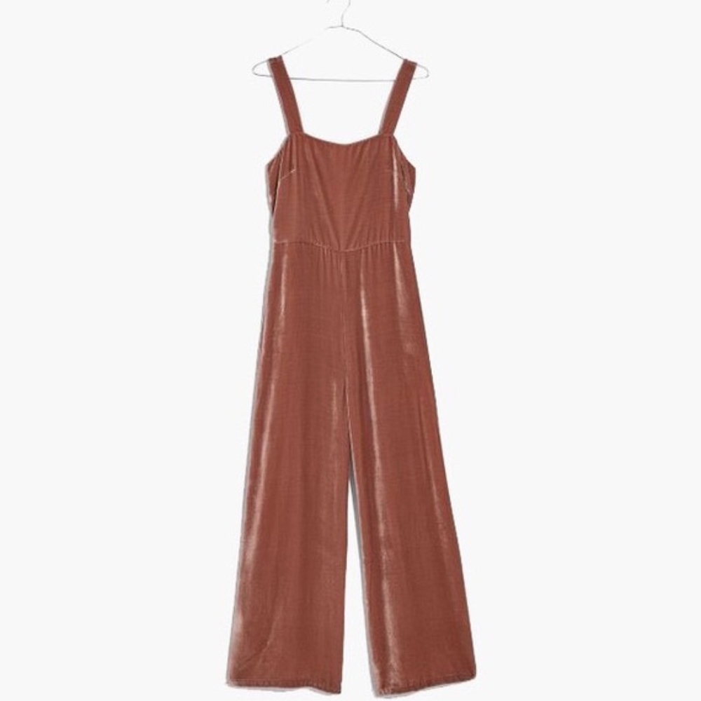 NWT Madewell Crushed Velvet Wide Leg Jumpsuit